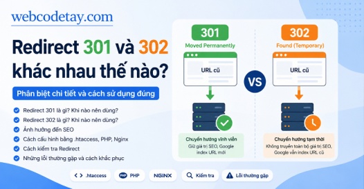 Redirect 301 và 302 khác nhau thế nào?